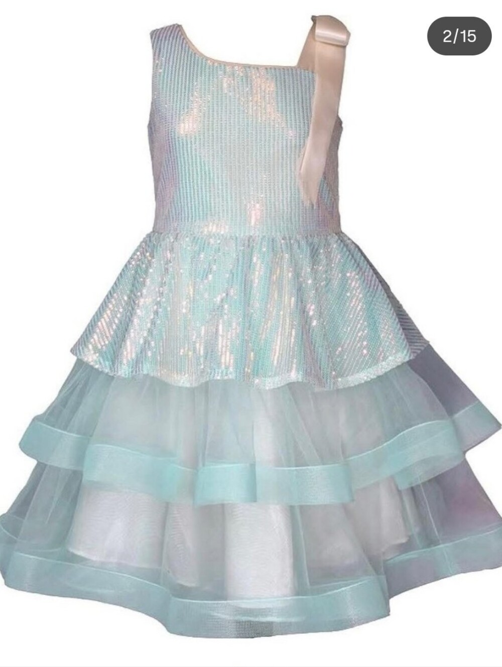 Bonnie Jean Girls Aqua Blue Dress